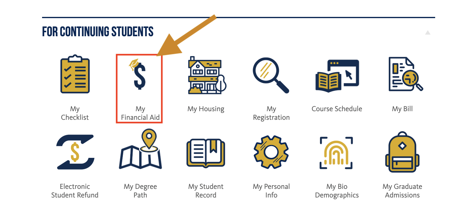 Financial Aid location on portal