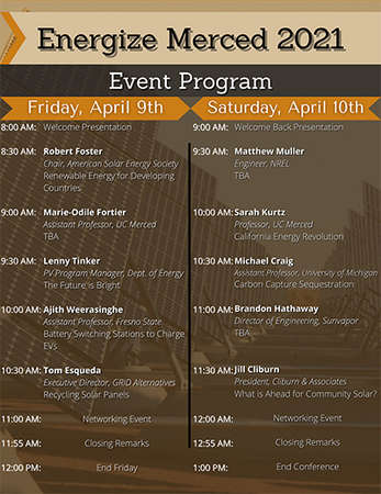 Energize Merced 2021's Event Program